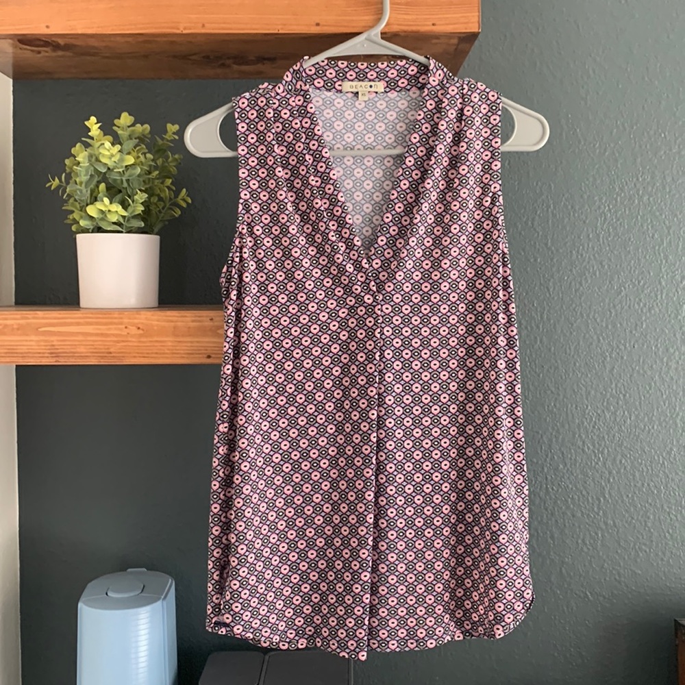 Light, loose fitting tank top in fun spring colors!